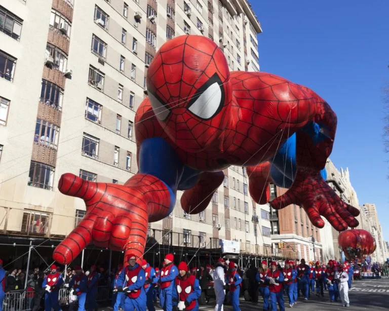 The Spiderman parade balloon highlights the Otis, Kansas, gas plant that produced all of the helium for the 2025 Macy's Thanksgiving Day Parade.