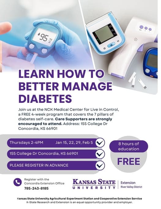 Learn How to Better Manage Your Diabetes During a Four-Week Series in Concordia